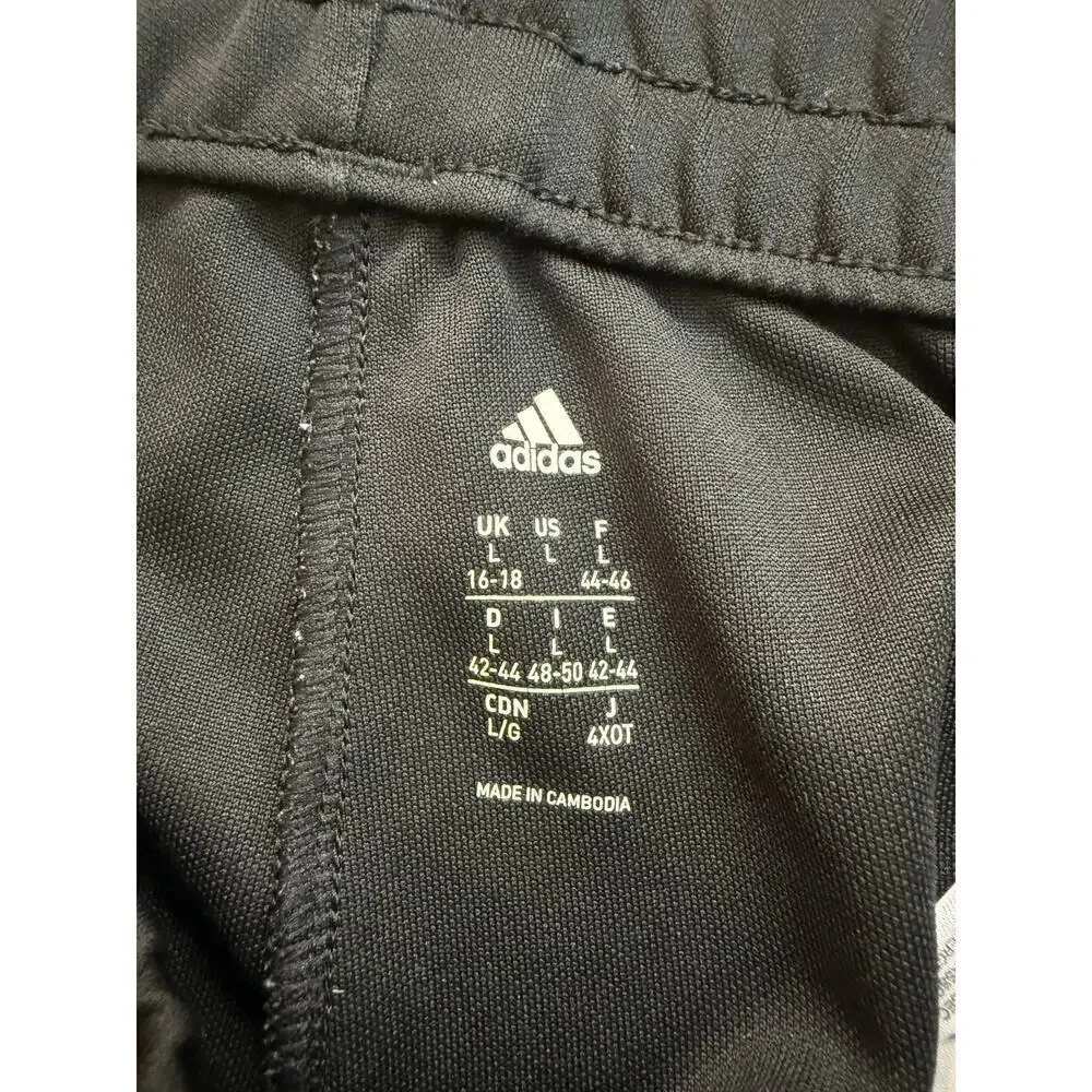 Adidas Essentials Men's Black Stripes Tricot Track Sweatpants Size Large